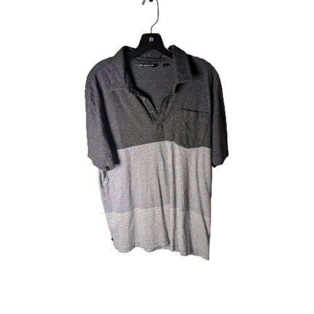Travis Matthew Polo Mens L Grey Striped Short Sleeve‎ Performance Golf